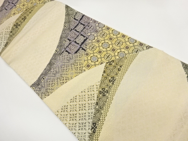 JAPANESE FUKURO OBI / WOVEN FLORAL PLANTS